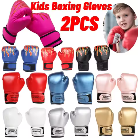 Gants de boxe enfant cuir PU - paire complète MMA